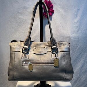 Coach Metallic Silver Shoulder Bag